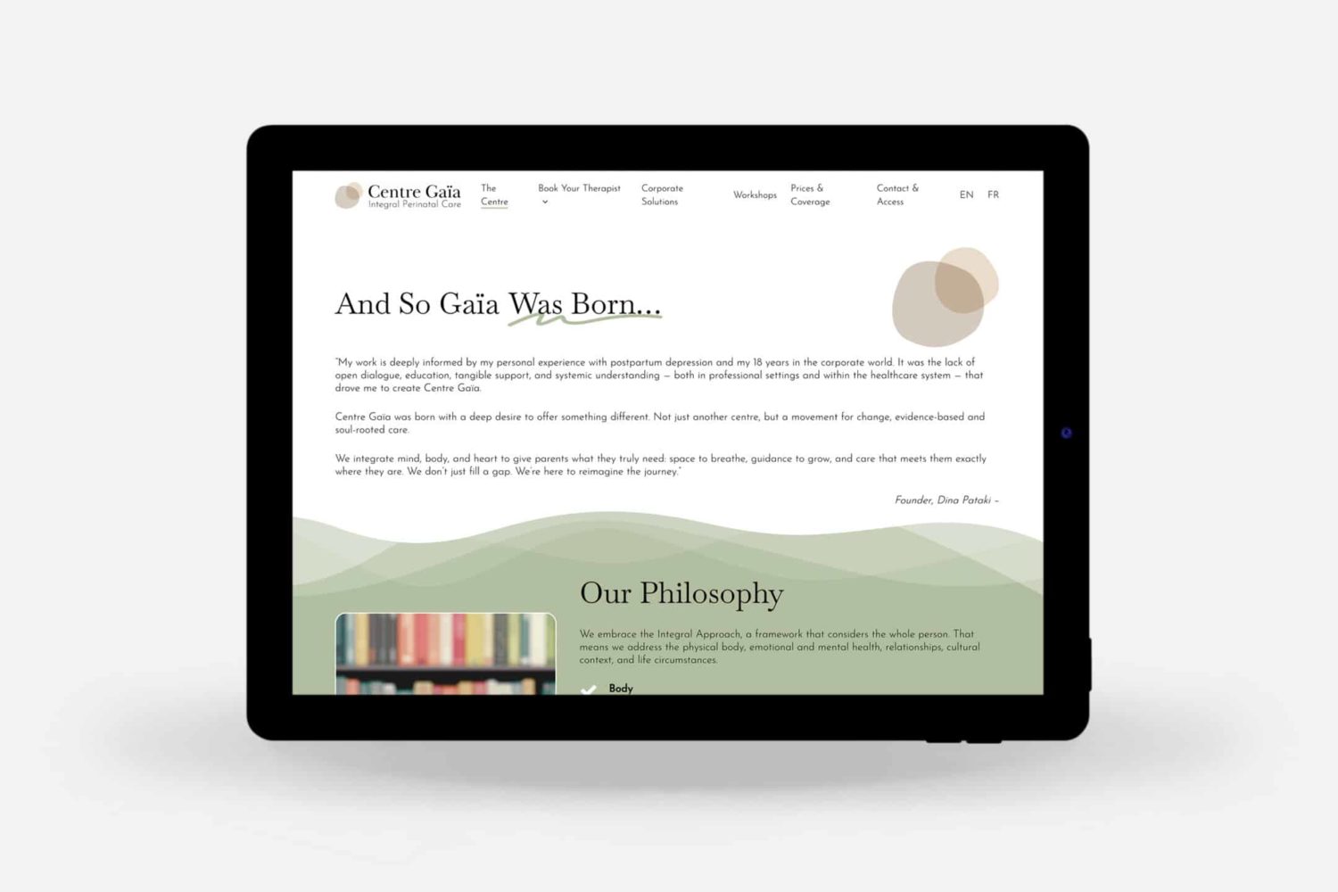 Cakktus-projet-web-tablette Centre Gaïa